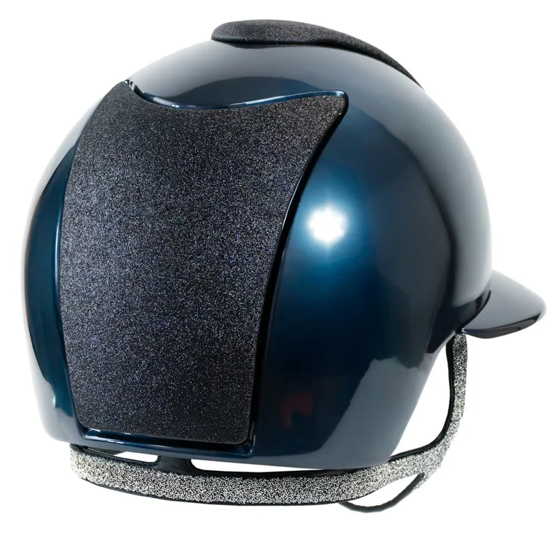 KEP Cromo 2.0 Polo Shine/Star Fabric Riding Helmet - Blue/Blue/Blue-2