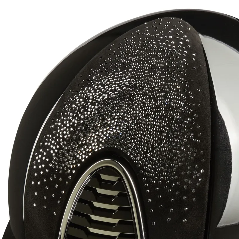 KEP Cromo 2.0 Polo Shine/Suede Nebula Riding Helmet - Black/Silver-2