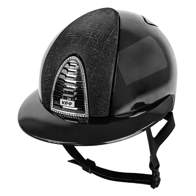 KEP Cromo 2.0 Polo Shine/Galaxy Fabric Riding Helmet - Black/Silver