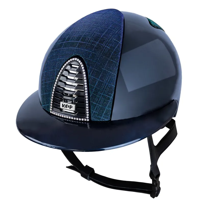KEP Cromo 2.0 Polo Shine/Galaxy Fabric Riding Helmet - Blue/Silver