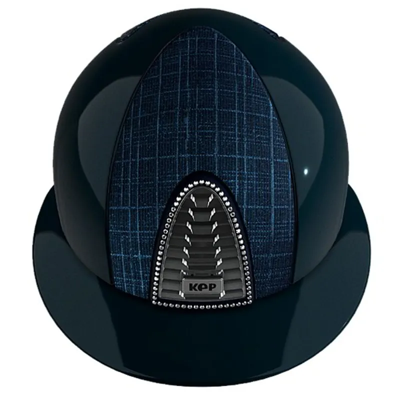 KEP Cromo 2.0 Polo Shine/Galaxy Fabric Riding Helmet - Blue/Silver-1
