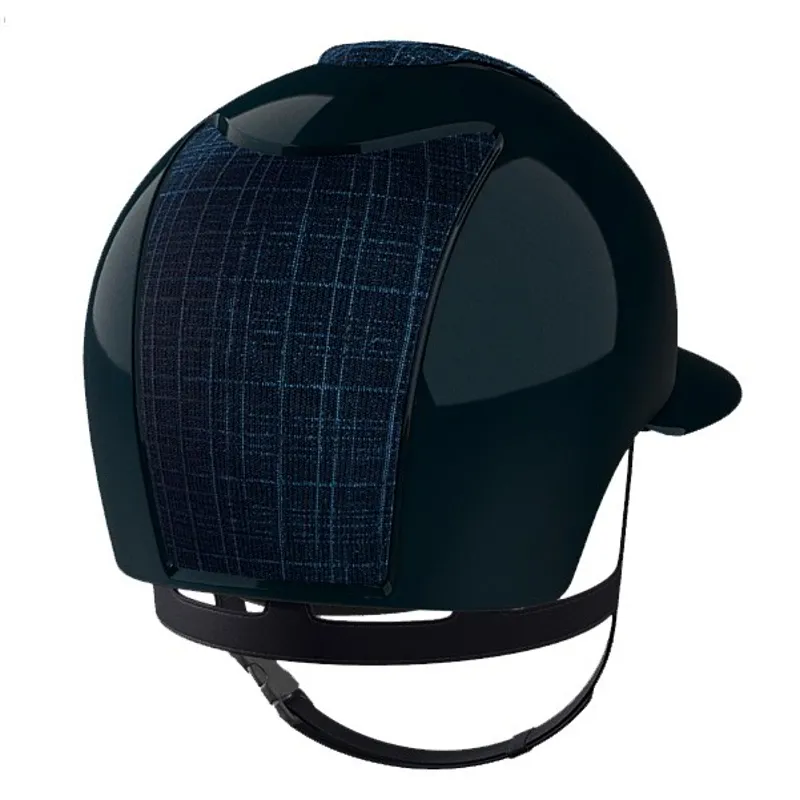 KEP Cromo 2.0 Polo Shine/Galaxy Fabric Riding Helmet - Blue/Silver-2