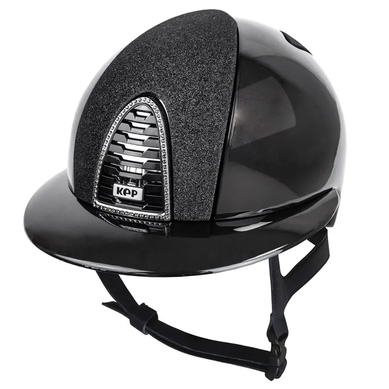 KEP Cromo 2.0 Polo Shine/Star Fabric Riding Helmet - Black/Silver