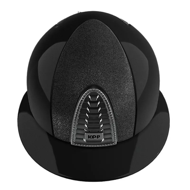 KEP Cromo 2.0 Polo Shine/Star Fabric Riding Helmet - Black/Silver-2