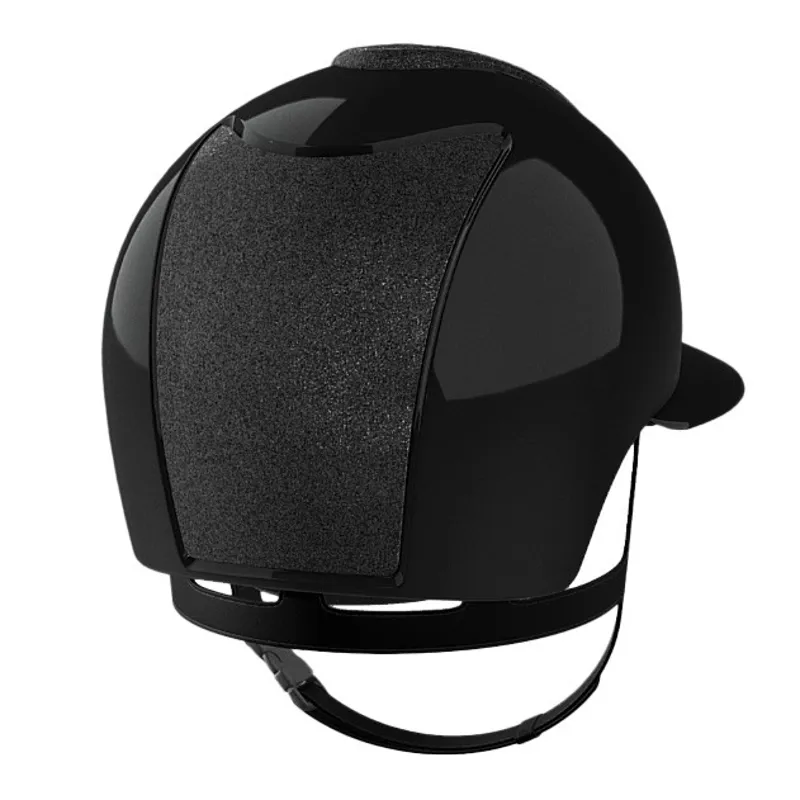KEP Cromo 2.0 Polo Shine/Star Fabric Riding Helmet - Black/Silver-3