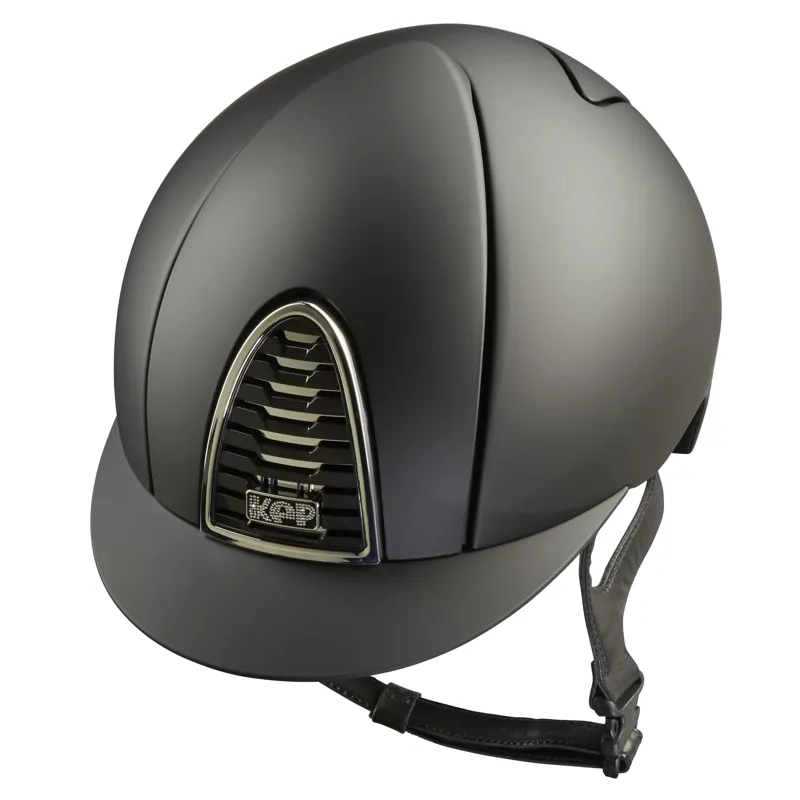 KEP Cromo 2.0 Standard Matt Crystal Logo Riding Helmet - Black/Chrome
