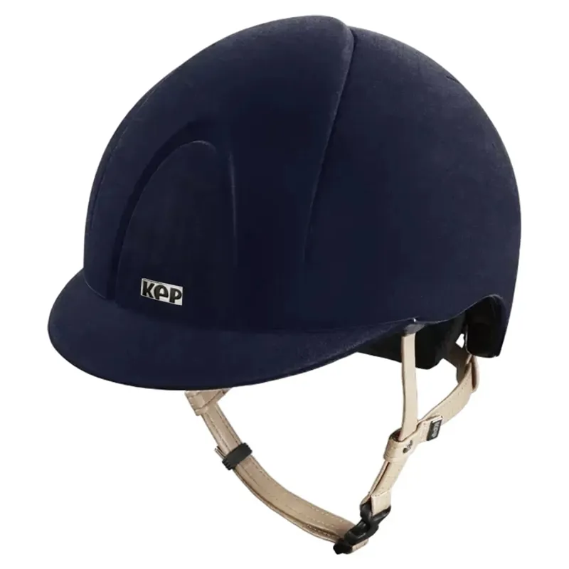 KEP Smart Nova Hunter Standard Velvet Helmet - Blue/Light Beige