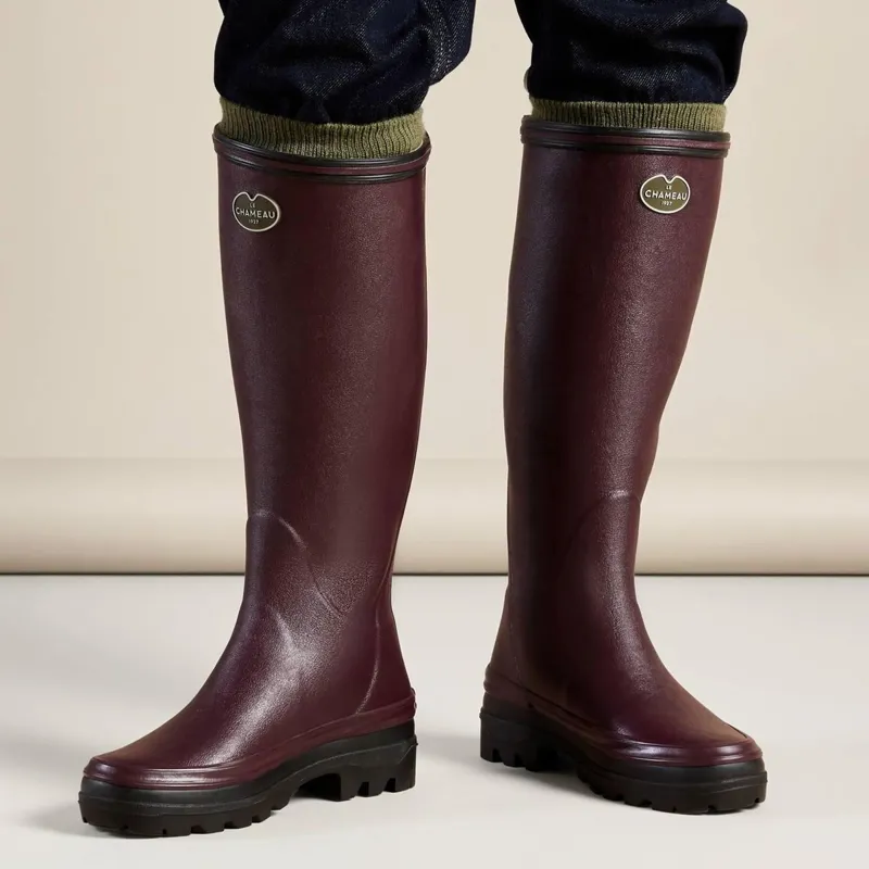 Le Chameau Giverny Ladies Rubber Boots - Cherry-2