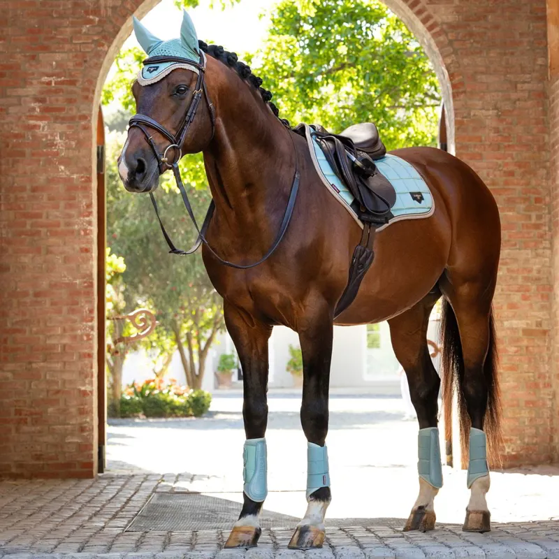 LeMieux Arika Mesh Brushing Boots - Aqua-3