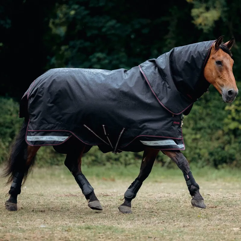 LeMieux Arika Storm-Tek 350g Detachable Neck Turnout Blanket - Black