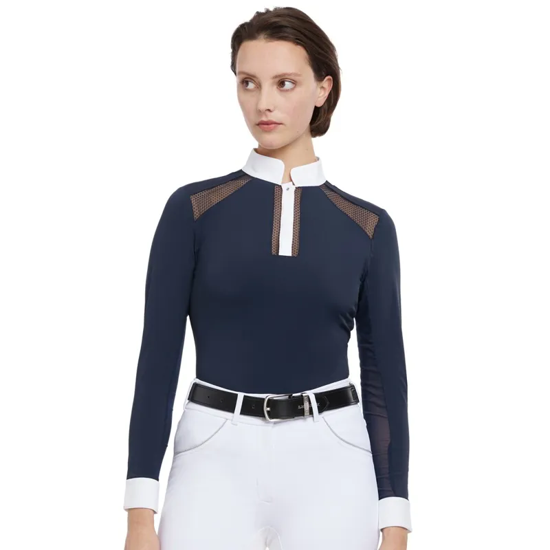 LeMieux Camille Long Sleeve Ladies Show Shirt - Navy