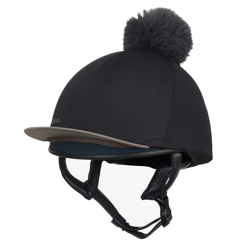 LeMieux Classique Pom Helmet Cover - Black-1