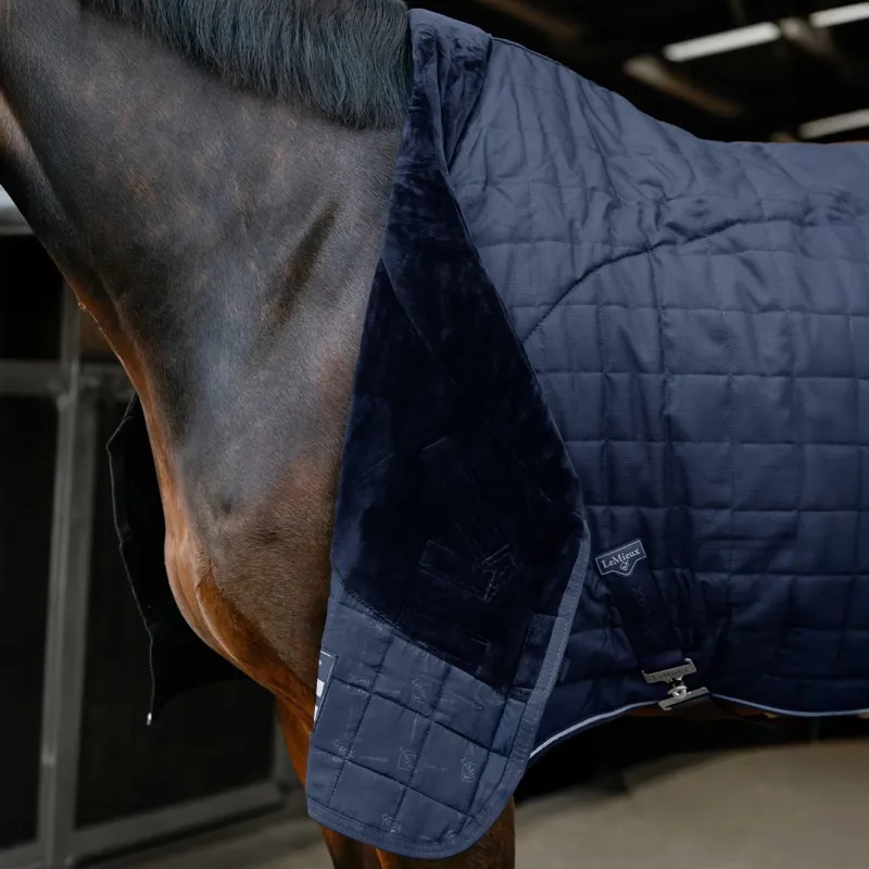 LeMieux Kudos Luxe Lined 100g Stable Blanket - Navy-1