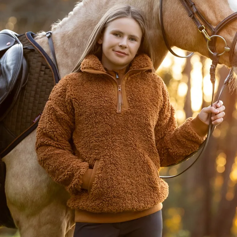 LeMieux Young Rider Tia Junior Teddy Fleece Pullover - Ginger
