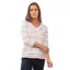 Lighthouse Ariana Womens 3/4 Sleeve T-Shirt - Coral/Teal Stripe