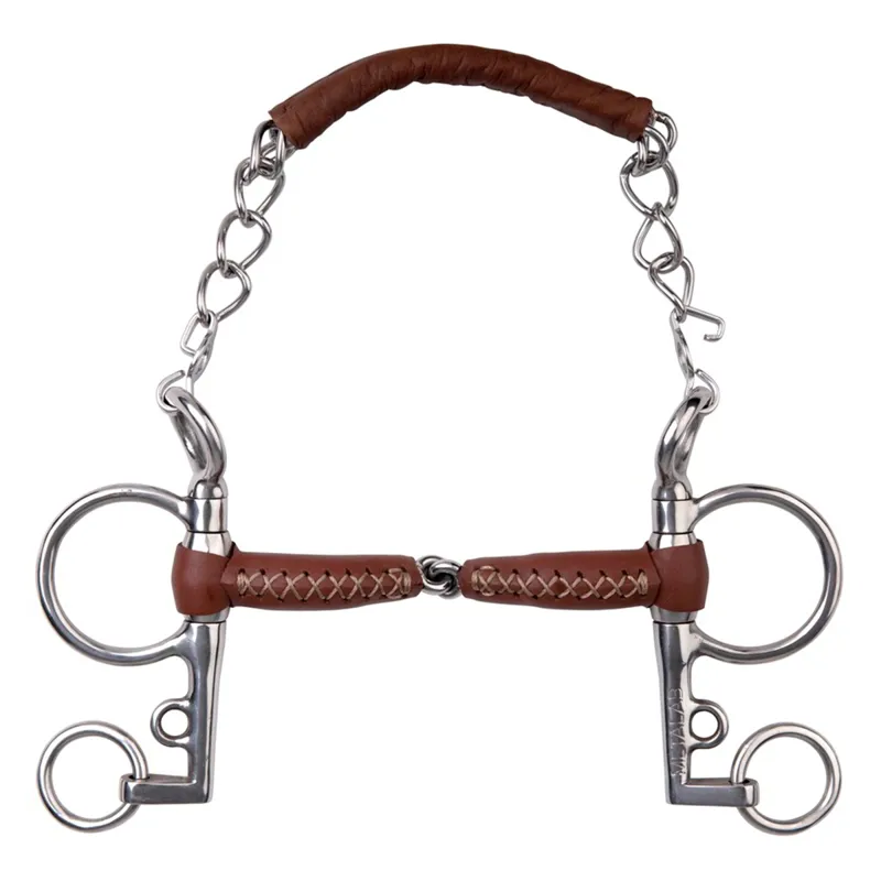 Metalab Leather Covered Single Jointed Pelham Bit