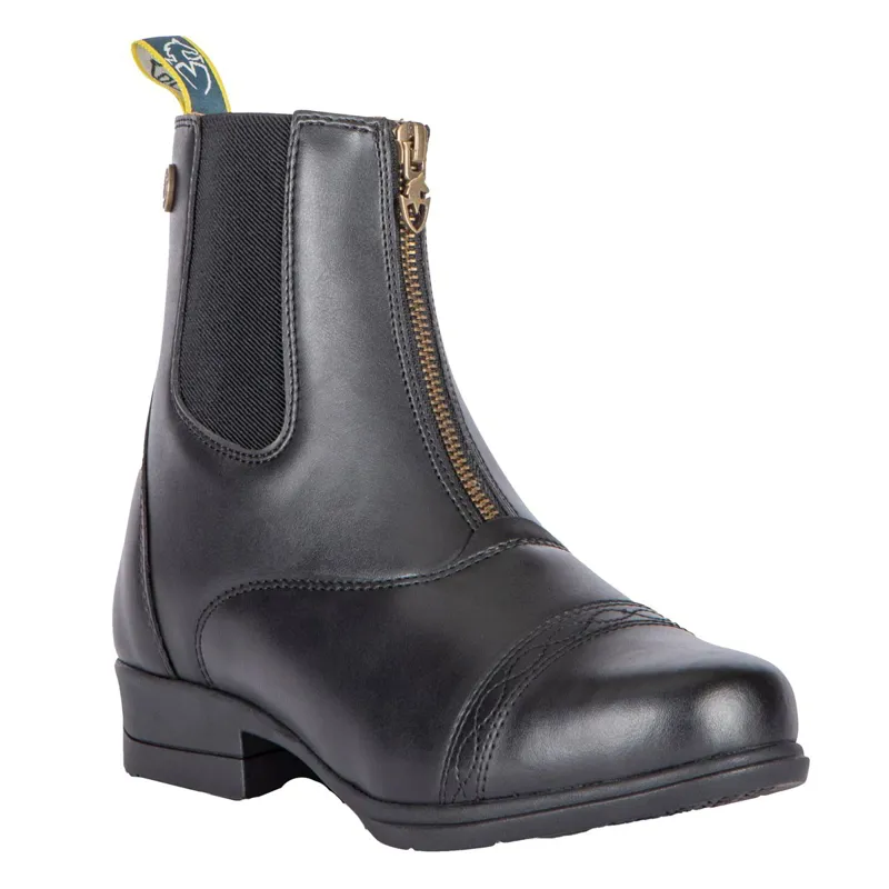 Moretta Clio Zip Synthetic Junior Paddock Boots - Black