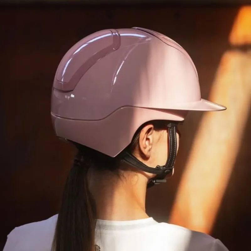 KASK Nemesi Wide Peak Shine Riding Helmet - Bubble Pink-3