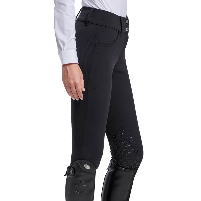 Cavalleria Toscana American Ribbed Knee Grip Womens Breeches - Black