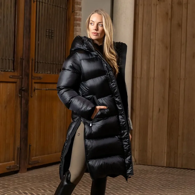 Pikeur Selection 8025 Women's Quilted Long Coat - Black-1