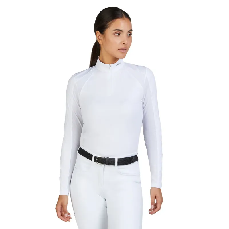 Pikeur Sports 7232 Mesh Womens Long Sleeve Show Shirt - White