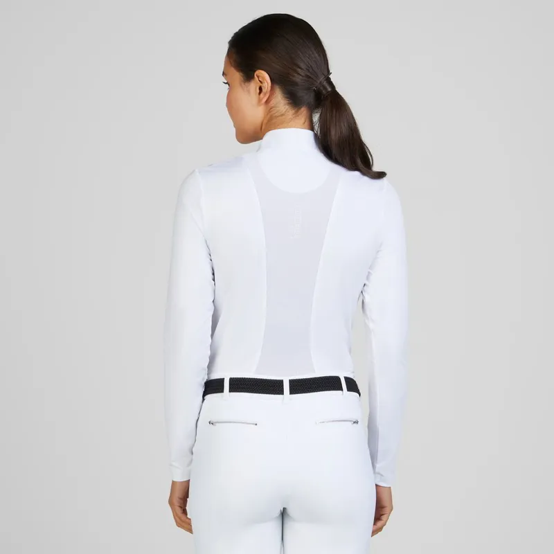 Pikeur Sports 7232 Mesh Womens Long Sleeve Show Shirt - White-1