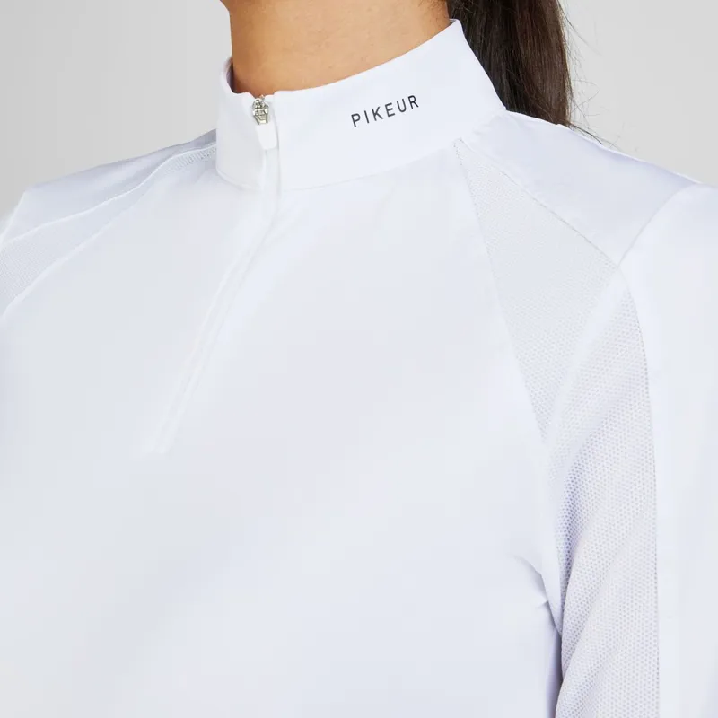 Pikeur Sports 7232 Mesh Womens Long Sleeve Show Shirt - White-2