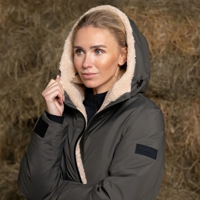 Pikeur Sports 8022 Womens Waterproof Rain Coat - Dark Khaki-2