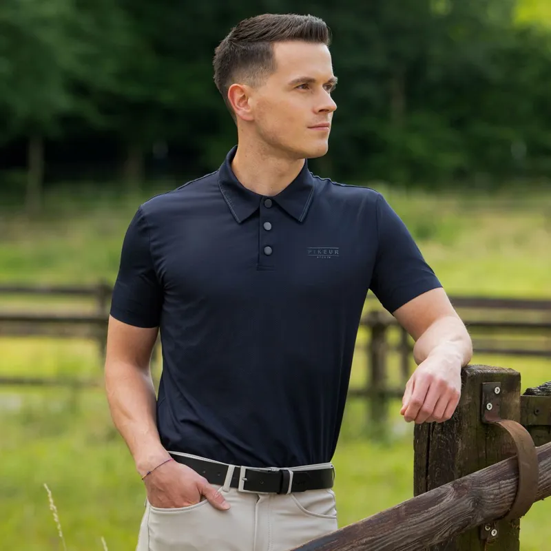 Pikeur Sports 7249 Men's Functional Polo Shirt - Nightblue-2
