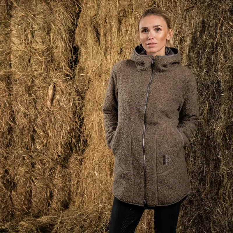 Pikeur Sports 8035 Women's Teddy Fleece Jacket - Greige-1