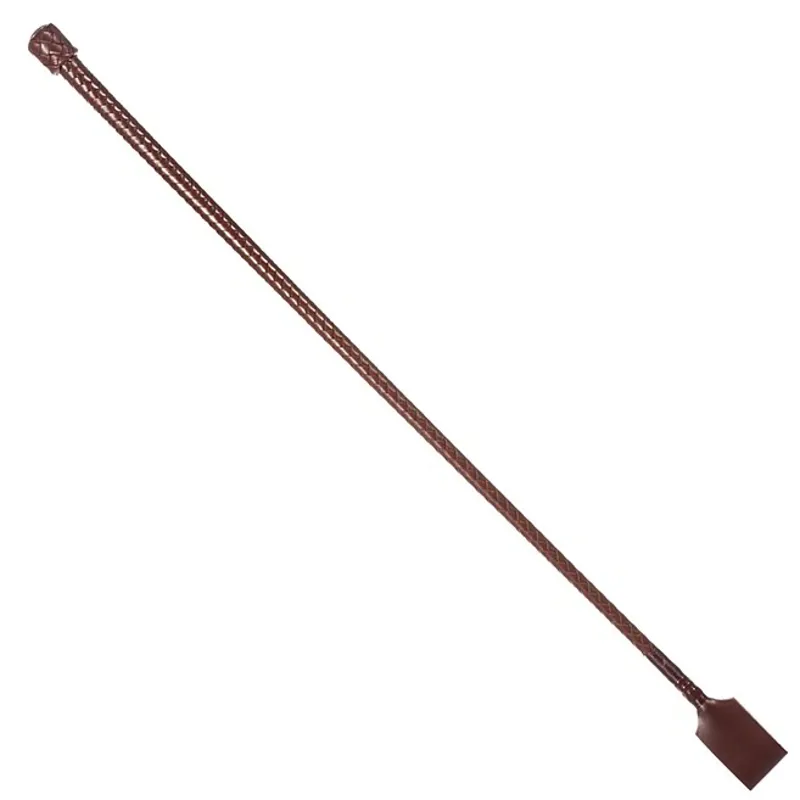Redpost Braided Leather Riding Whip - Brown