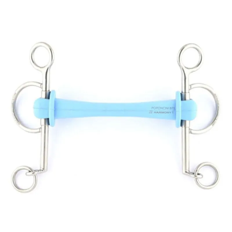 Poponcini Bits Harmony PHL Long 3-Piece Pelham Bit - Blue