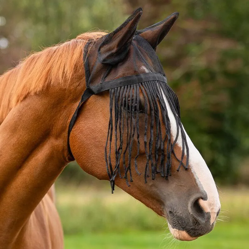 QHP Fly Mask with Ears - Black-1