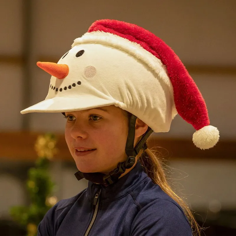 QHP Christmas Helmet Cover - Snowman-1