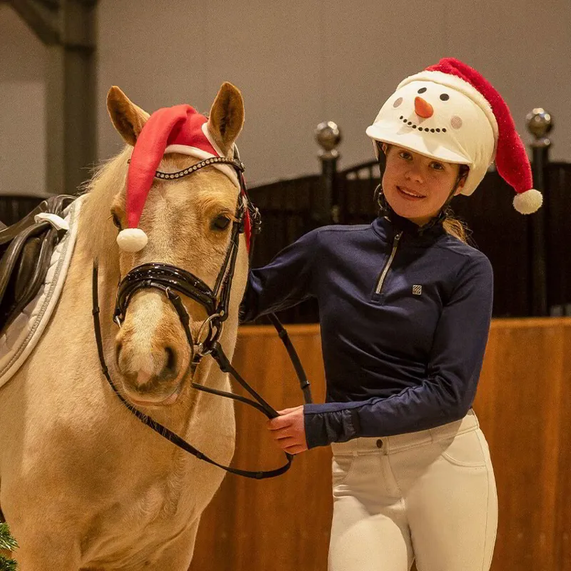 QHP Christmas Helmet Cover - Snowman-3