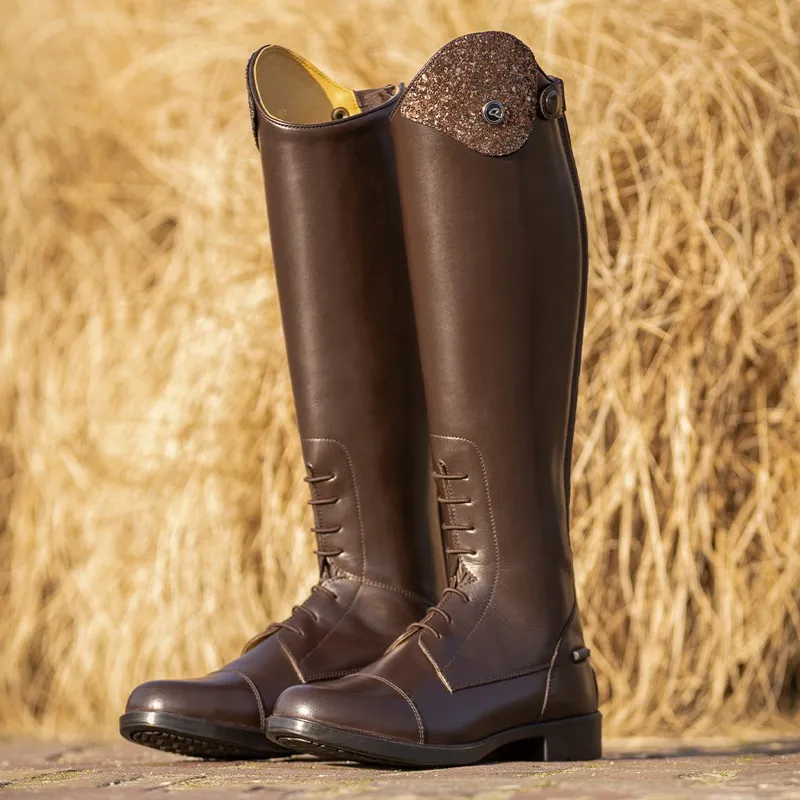 QHP Romy Junior Girls Tall Riding Boots - Brown-5