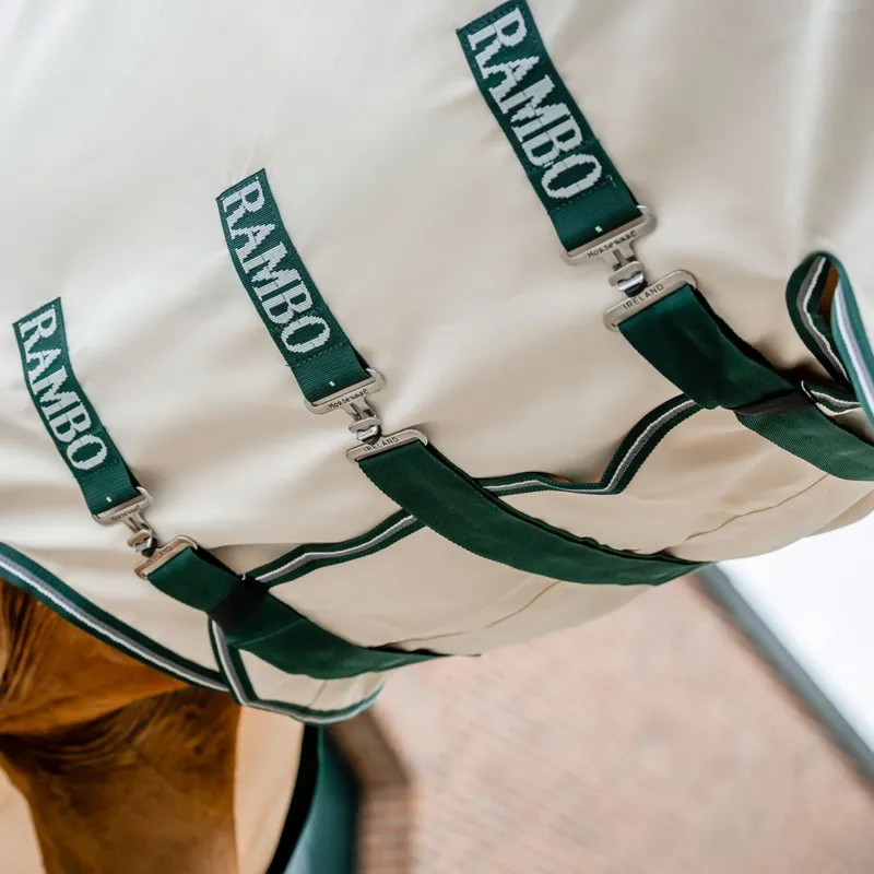Rambo Hoody Sweet Itch Fly Sheet - Chalk/Hunter Green/Silver-3