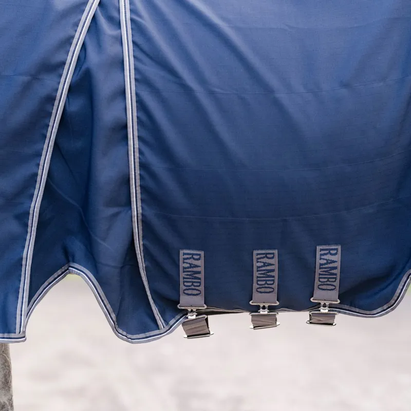 Rambo Optimo Stable Sheet - Navy/Thunderstorm Grey/Silver-4