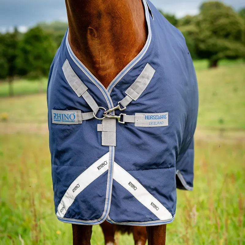 Rhino Plus Lite 0g Turnout Blanket - Navy/Titanium/Classic Blue-4