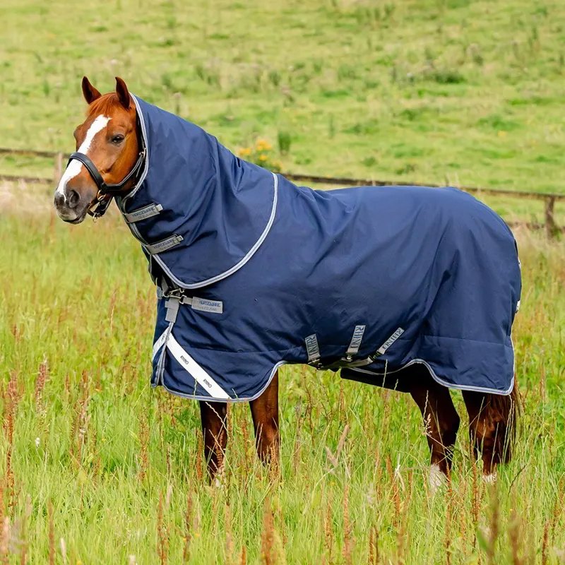 Rhino Plus Lite 0g Turnout Blanket - Navy/Titanium/Classic Blue