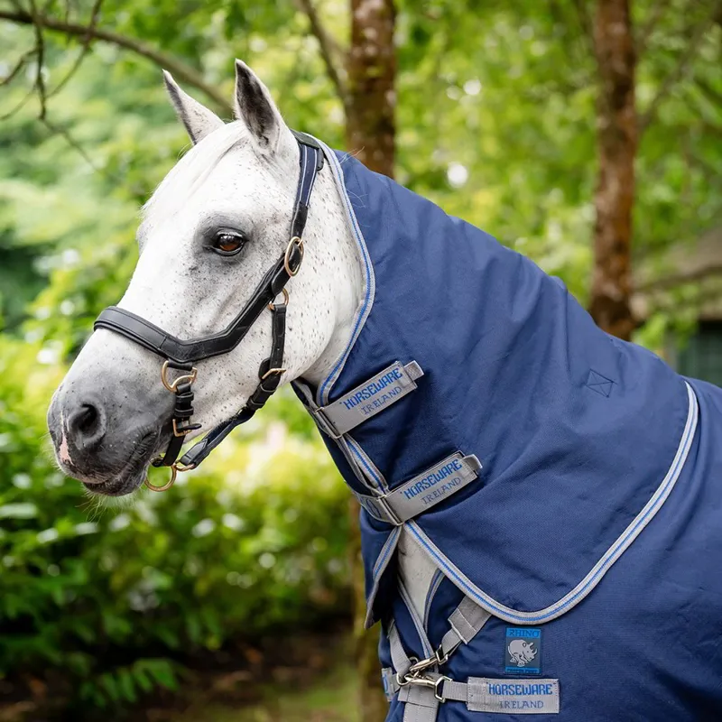 Rhino Pony Plus Lite 0g Turnout Blanket - Navy/Titanium/Classic Blue-1
