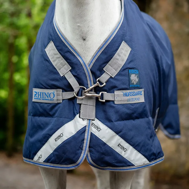 Rhino Pony Plus 100g Turnout Rug - Navy/Titanium/Classic Blue-2