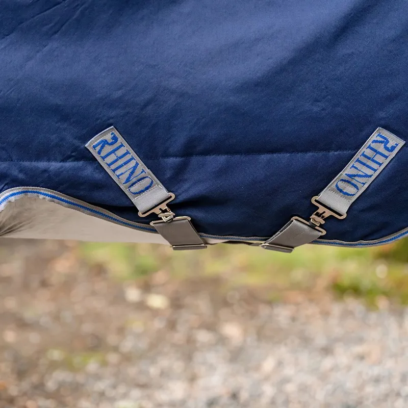 Rhino Pony Plus Lite 0g Turnout Blanket - Navy/Titanium/Classic Blue-4