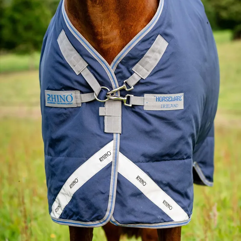 Rhino Plus 100g Turnout Blanket - Navy/Titanium/Classic Blue-2