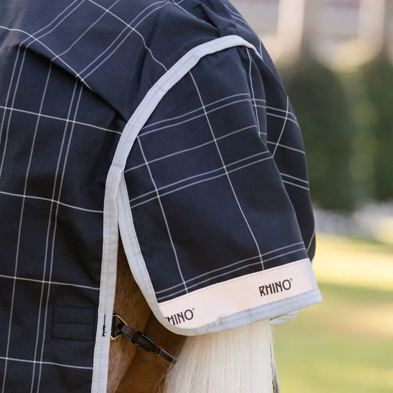 Rhino Pony 100g Wug Turnout Blanket - Black/Grey/White Check-1