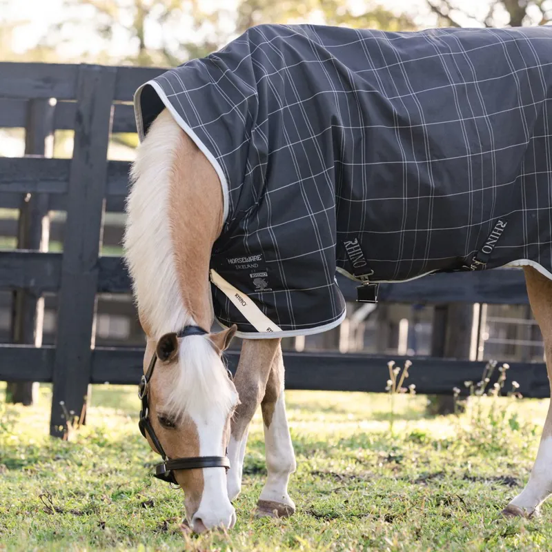 Rhino Pony 100g Wug Turnout Blanket - Black/Grey/White Check-2