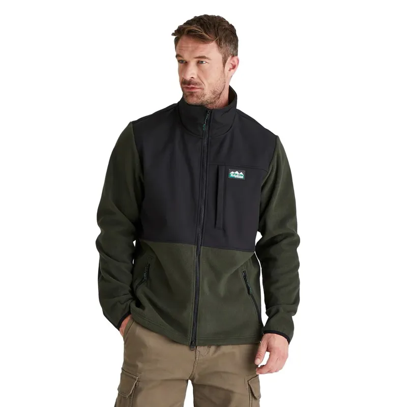 Ridgeline Hybrid Fleece Men's Jacket - Deep Forest/Black