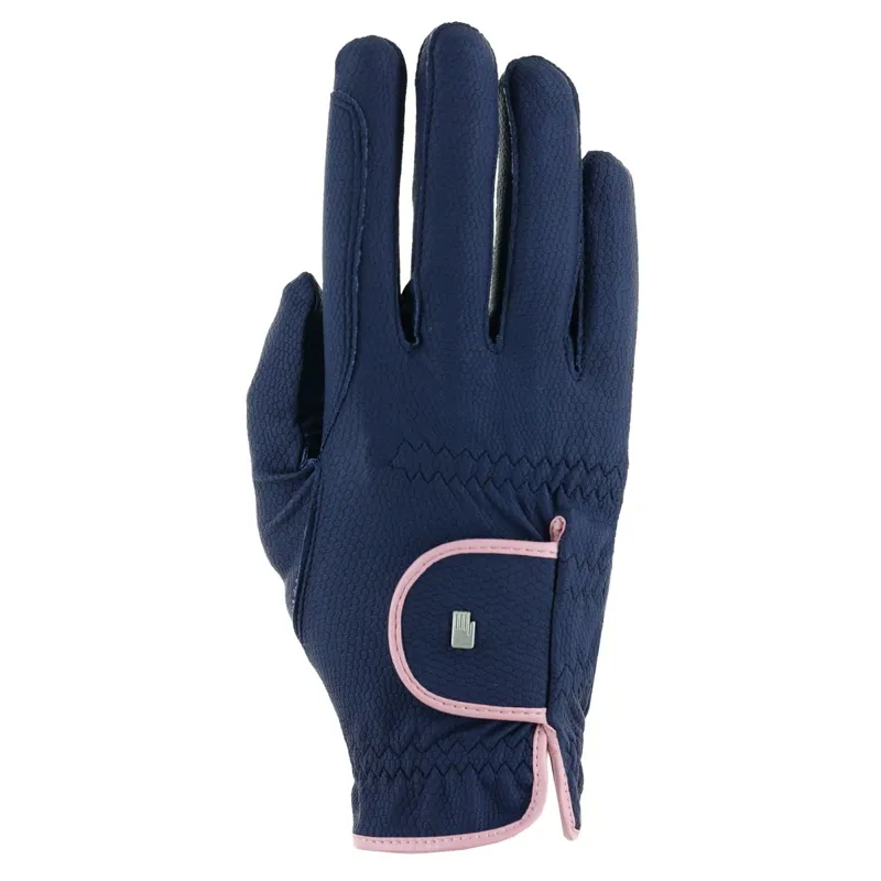 Roeckl Lona Adult Riding Gloves - Navy/Vintage Pink