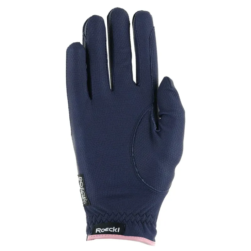 Roeckl Lona Adult Riding Gloves - Navy/Vintage Pink-3