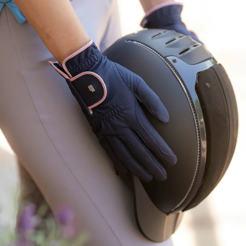Roeckl Lona Adult Riding Gloves - Navy/Vintage Pink-5